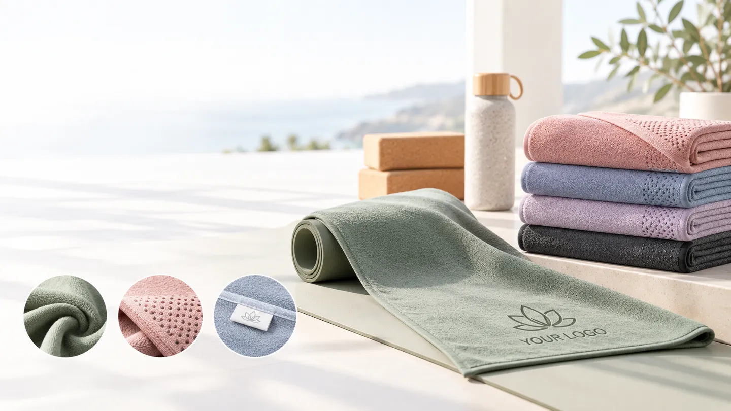 Serviettes de yoga en gros : guide d'achat personnalisé et en volume pour les marques (2026)