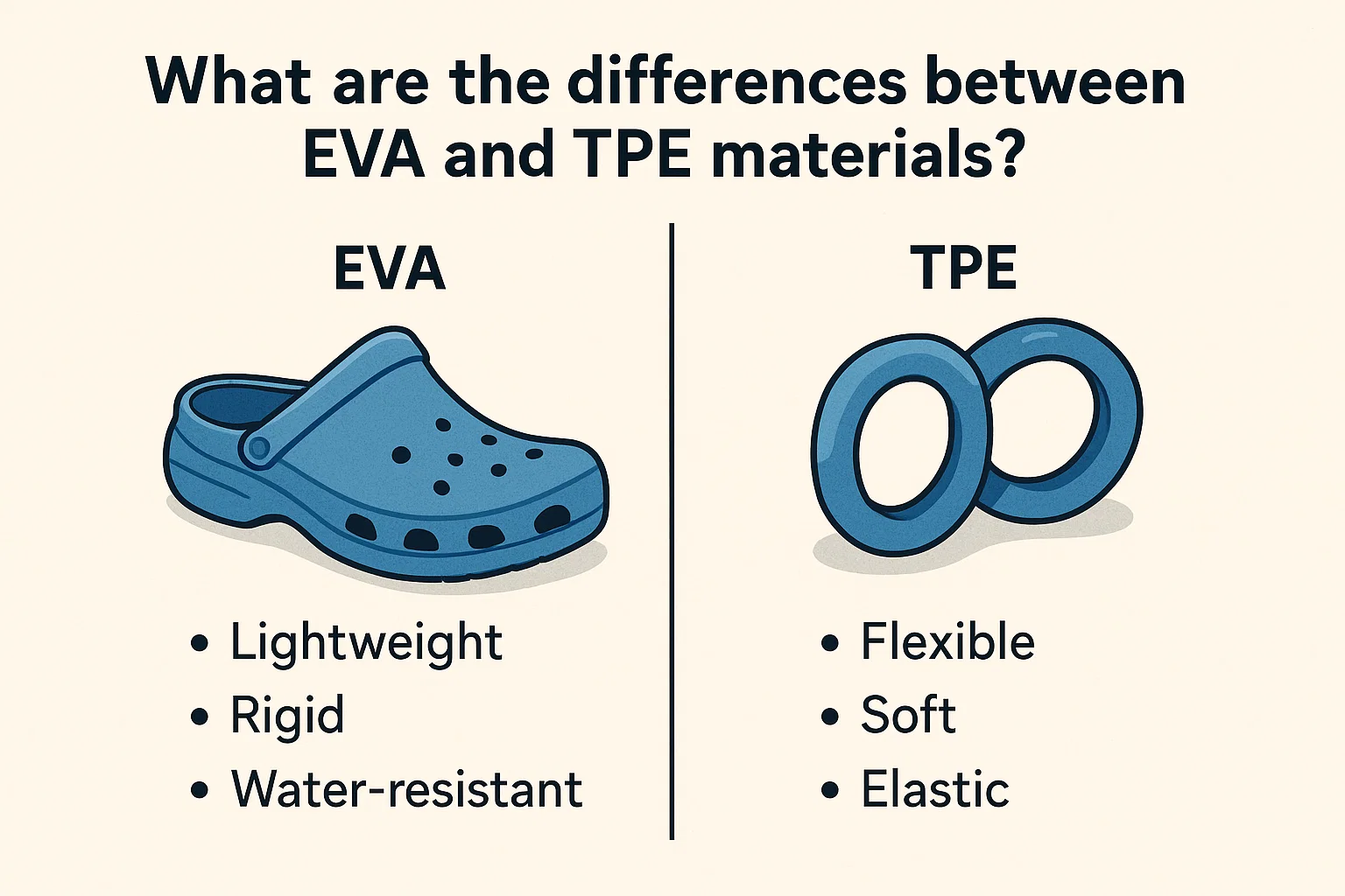 What are the differences between EVA and TPE materials?